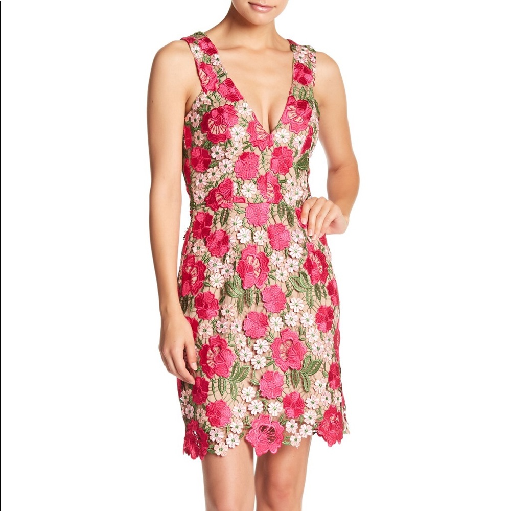 Dress the Population Mina Floral Lace Dress XS
